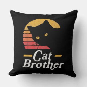Katze Brother Vintage Retro Geschenk für Katze Lov Kissen