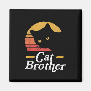Katze Brother Vintage Retro Geschenk für Katze Lov Magnet
