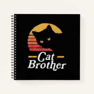 Katze Brother Vintage Retro Geschenk für Katze Lov Notizblock
