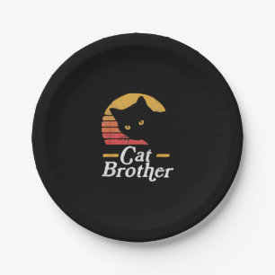 Katze Brother Vintage Retro Geschenk für Katze Lov Pappteller