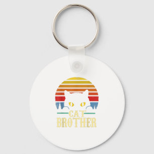 Katze Brother Vintage Retro Geschenk für Katze Lov Schlüsselanhänger