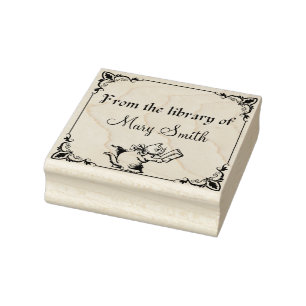 Katze buchen Briefmarke der Holzkunst für Bücher Gummistempel