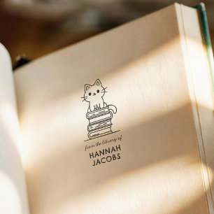 Katze & Bücher Modern Süß Aus der Bibliothek von B Gummistempel