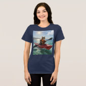 Katze cayak Tri-Blend shirt (Vorderseite voll)