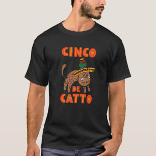 Katze Cinco De Catto Cinco De Mayo Mexikanisch Mex T-Shirt