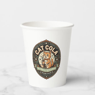 Katze Cola Katze Soda Pop Getränk Label Katze Vint Pappbecher
