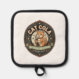 Katze Cola Katze Soda Pop Getränk Label Katze Vint Topflappen