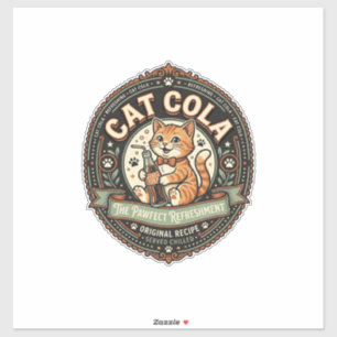 Katze Cola Katze Soda Pop Getränkeetikett Katze Vi Aufkleber
