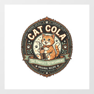 Katze Cola Katze Soda Pop Getränkeetikett Katze Vi Fensteraufkleber