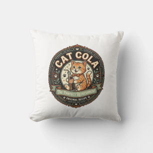Katze Cola Katze Soda Pop Getränkeetikett Katze Vi Kissen