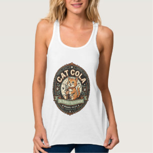Katze Cola Katze Soda Pop Getränkeetikett Katze Vi Tank Top