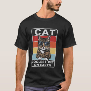 Katze Coolste Katze Auf Der Erde Retro-Sonnenbrill T-Shirt