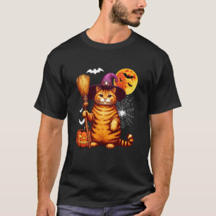 Katze Coplay Hexe Halloween Dicke Kostüm Besitzer T-Shirt