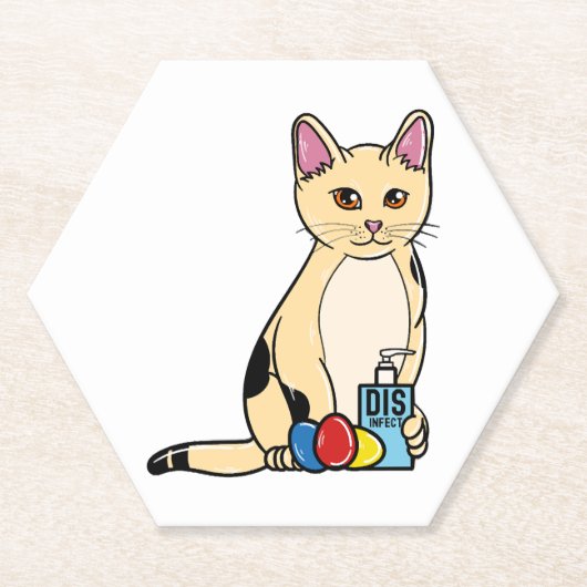 Katze Corona Ostern Untersetzer (Vorderseite)
