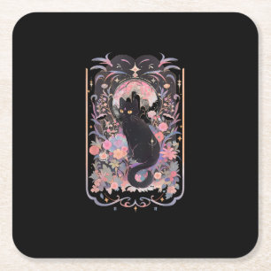 Katze Cottagecore Akademie Goblincore Hexe Goth Mä Rechteckiger Pappuntersetzer