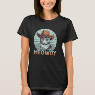 Katze Cowboy Cowgirl Frauen Männer Kind Halloween  T-Shirt