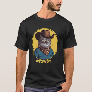 Katze Cowboy Cowgirl Frauen Männer Kind Halloween T-Shirt