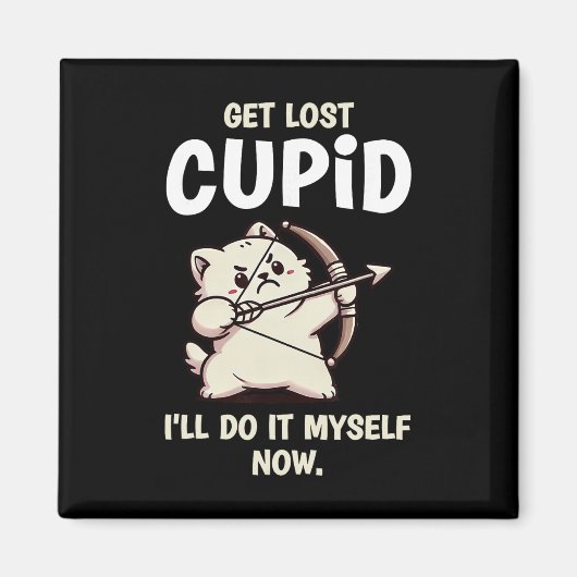 Katze Cupid Bogenschütze Lustiger Valentinstag Magnet (Vorne)