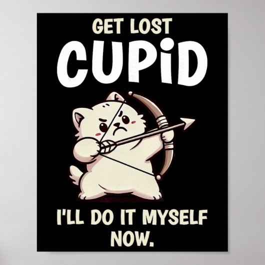 Katze Cupid Bogenschütze Lustiger Valentinstag Poster (Vorne)