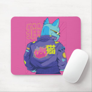 Katze Cyberpunk Stilvolles Design Mousepad