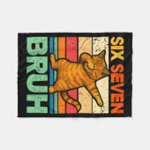 Katze Dabbing Bruh 67 Meme 6 7 Sechs Sieben  Fleecedecke (Vorderseite (Horizontal))