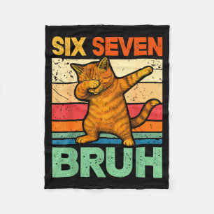 Katze Dabbing Bruh 67 Meme 6 7 Sechs Sieben Fleecedecke