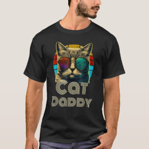Katze Daddy Retro Katzen Vater 80er 90er Vintag 1 T-Shirt