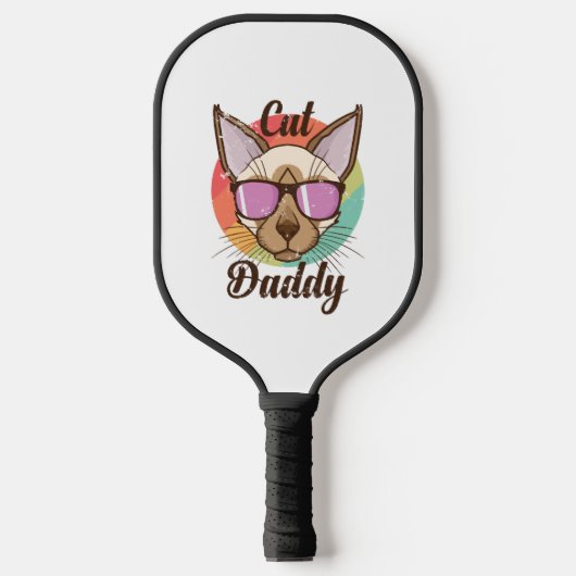 Katze Daddy Siamese Katze männliche Katze Pickleball Schläger (Vorderseite)