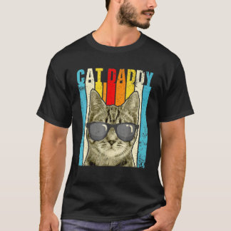 Katze Daddy Vintag Katze Niedliche Katze mit Sonne T-Shirt