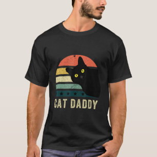 Katze Daddy Vintage Katze 80er Retro Stil Für Männ T-Shirt