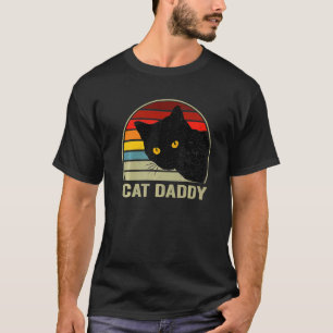 Katze Daddy Vintage Katze 80er Retro Stil Für Männ T-Shirt