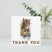 Katze Danke Karte (Stehend Vorderseite)