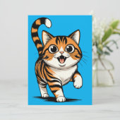 katze dankeskarte (Stehend Vorderseite)
