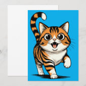 katze dankeskarte (Vorne/Hinten)