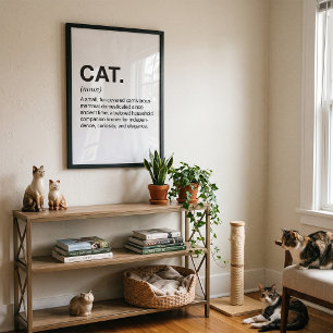 Katze Definition Substantiv Lustiger Katzenliebhab Poster