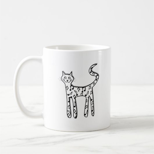 Katze der musikalischen Anmerkung Kaffeetasse (Links)