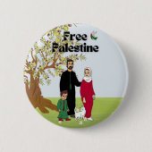 Katze der Olive Tree Family Flag Button (Vorderseite)