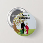 Katze der Olive Tree Family Flag Button (Vorne & Hinten)