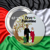 Katze der Olive Tree Family Flag Button