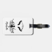 Katze der personalisierten Vintagen Himmelsmondpha Gepäckanhänger (Rückseite horizontal)