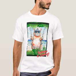 Katze "Der Sommer kommt!" T-Shirt