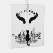 Katze der Vintagen Himmelsmondphasen Keramikornament (Rechts)
