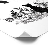 Katze der Vintagen Himmelsmondphasen Poster (Ecke)