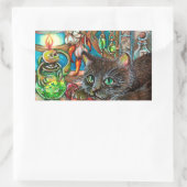 Katze des Alchemist Rechteckiger Aufkleber (Tasche)