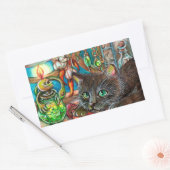 Katze des Alchemist Rechteckiger Aufkleber (Umschlag)