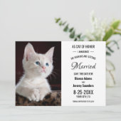 Katze des Ehrenamtes Foto Hochzeit speichern das D Save The Date (Stehend Vorderseite)