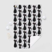 Katze Design beliebiger Hintergrundfarbe Golfhandtuch (Insitu)