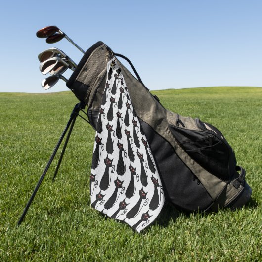 Katze Design beliebiger Hintergrundfarbe Golfhandtuch (Gras)