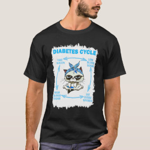 Katze Diabetischer Lebenszyklus Diabetes-Bewusstse T-Shirt