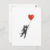 Katze, die an einen Ballon gebunden ist - Farbe au Postkarte (Vorne/Hinten)